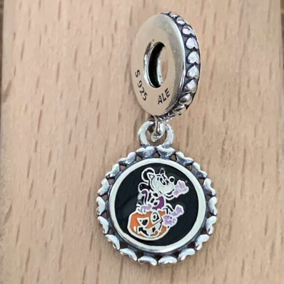 Pandora Disney Parks 2022 Halloween Minnie Mouse Boo Ghost Charm, S925 Silver - Picture 2 of 4